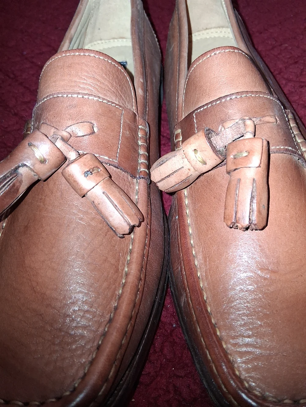 Giorgio Brutini Tan Leather Tassel Slip-On Loafers 10M